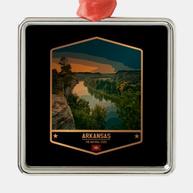Ornamento De Metal Arkansas (Frente)