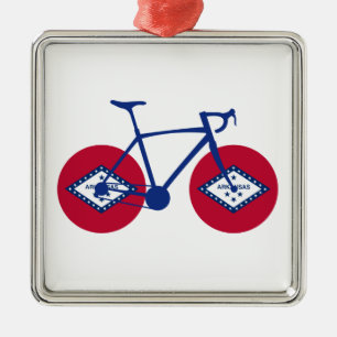 Ornamento De Metal Arkansas Flag Cycling