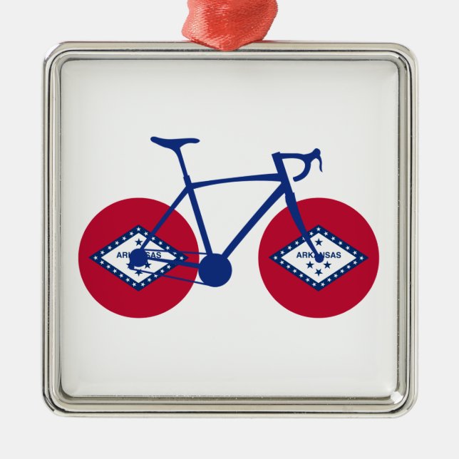 Ornamento De Metal Arkansas Flag Cycling (Frente)