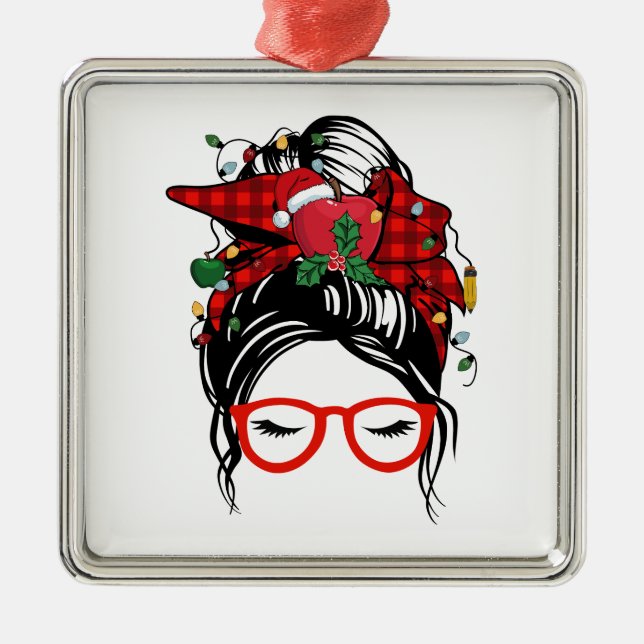 Ornamento De Metal Arma E Professora (Frente)