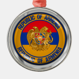 Ornamento De Metal Armênia Round Emblem