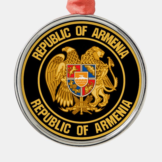 Ornamento De Metal Armênia Round Emblem (Frente)