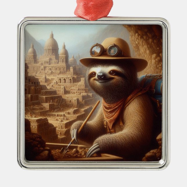 Ornamento De Metal Arqueólogo Sloth (Frente)