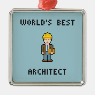 Ornamento De Metal Arquiteto do mundo do pixel o melhor