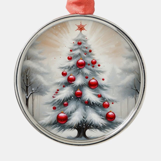 Ornamento De Metal Art Deco Christmas Red Ornaments Winter (Frente)