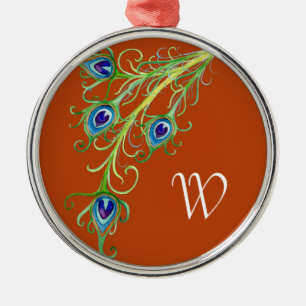 Ornamento De Metal Art Deco Nouveau Style Pancas Pancas Pavão