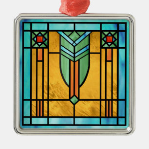 Ornamento De Metal Art Deco StainGlass 3
