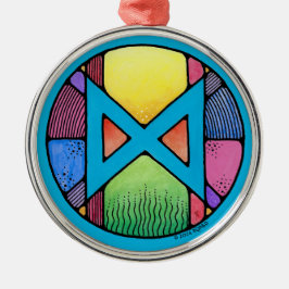 Ornamento De Metal Art Nouveau Dagaz Rune of Awakening