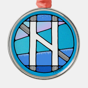 Ornamento De Metal Art Nouveau Hagalaz Rune of Transformation