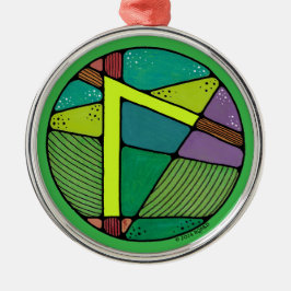 Ornamento De Metal Art Nouveau Laguz Rune of Life