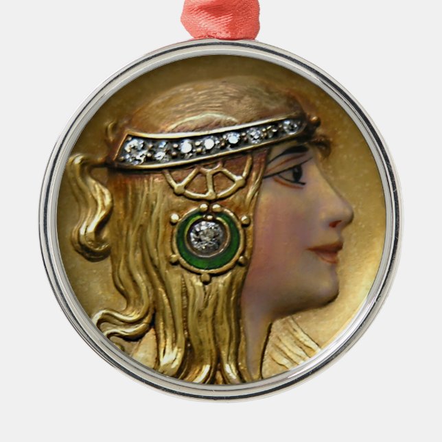 Ornamento De Metal Art Nouveau Medallion (Frente)