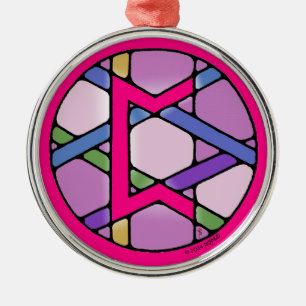 Ornamento De Metal Art Nouveau Perthro Rune de Karma