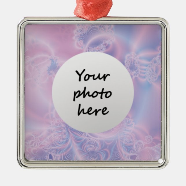 Ornamento De Metal Arte Abstrata Rosa Glowing (Frente)