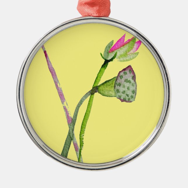 Ornamento De Metal Arte budista da flor rosa Lotus Zen (Frente)