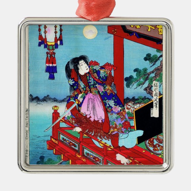 Ornamento De Metal Arte clássica japonesa oriental legal do guerreiro (Frente)