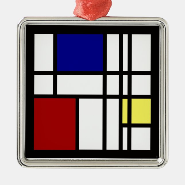 Ornamento De Metal Arte da impressão de Mondrian (Frente)