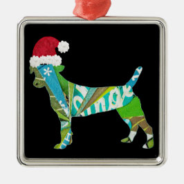 Ornamento De Metal Arte de colagem de mídia mista CÃO CACHORRINHO de 
