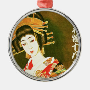 Ornamento De Metal Arte de Guarda-chuva japonesa em Papel Geisha e Wa
