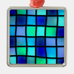 Ornamento De Metal Arte de Vidro Colorido Azul Turquesa Verde Roxo