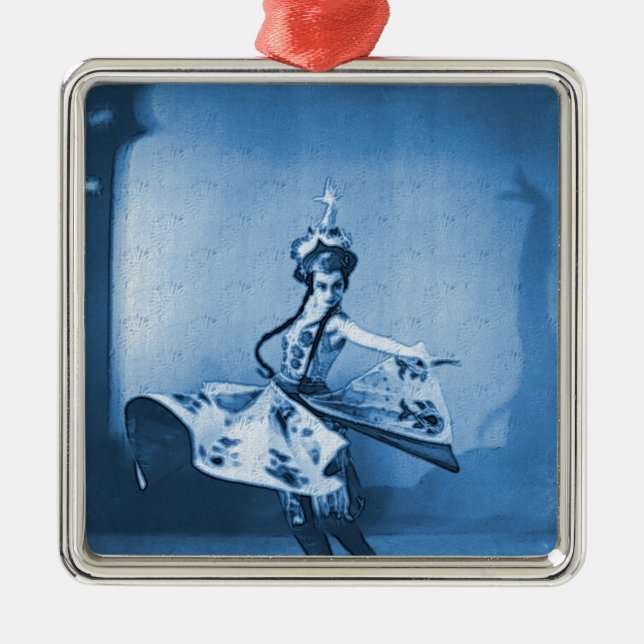 Ornamento De Metal Arte Digital Blue Dancer (Frente)