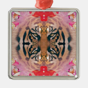 Ornamento De Metal Arte Digital Tigre Kaliedi