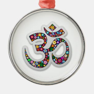 Ornamento De Metal Arte do Símbolo Floral Namaste