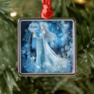 Ornamento De Metal Arte Fantástica da Rainha da Neve - Deusa Mística 