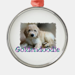 Ornamento De Metal Arte Goldendoodle