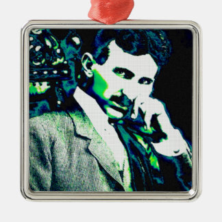 Ornamento De Metal Arte nova do vintage de Nicola Tesla