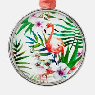 Ornamento De Metal Arte tropical flamingo