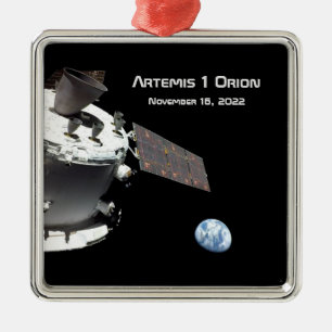 Ornamento De Metal Artemis Orion Spacecraft Blue Marble