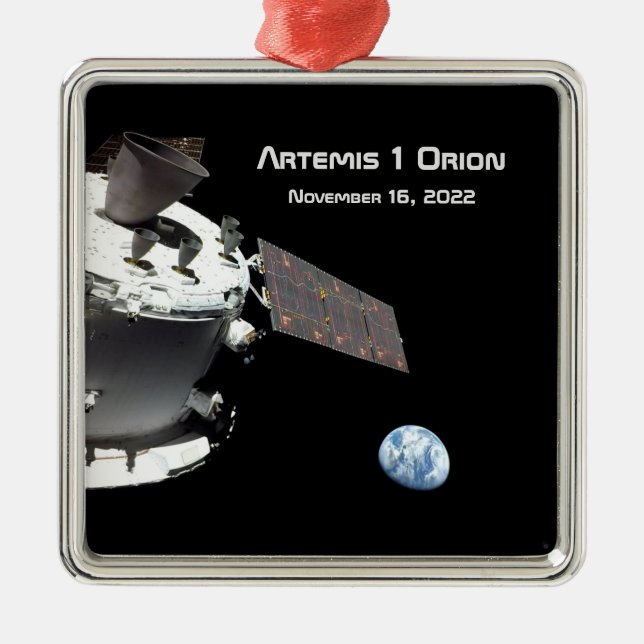 Ornamento De Metal Artemis Orion Spacecraft Blue Marble (Frente)
