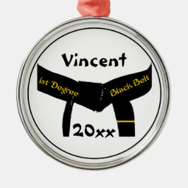 Ornamento De Metal Artes Marciais Cinturão Preto De 1 rua Grau