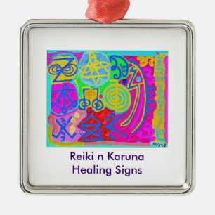 Ornamento De Metal Artístico - símbolos de Reiki Karuna