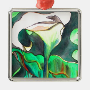 Ornamento De Metal Arum Lily — pintura original de aquarela