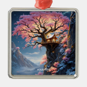 Ornamento De Metal Árvore de Flor de Cereja Fantasy