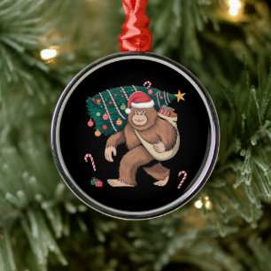 Ornamento De Metal Árvore de Natal Bigfoot Luzes Xmas Sasquatch Lover