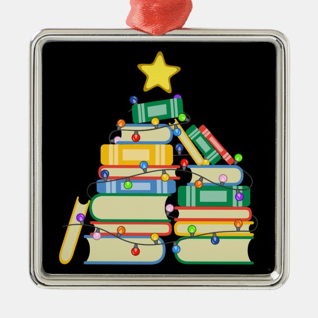 Ornamento De Metal Árvore de Natal de Bookie II (Frente)