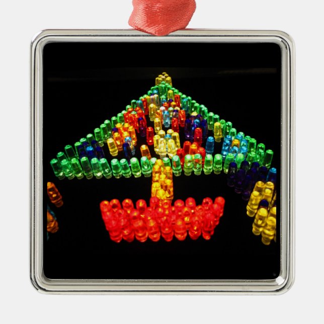 Ornamento De Metal Árvore de Natal de Lite Brite (Frente)