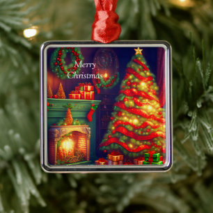 Ornamento De Metal Árvore de Natal do estilo Vintage tradicional