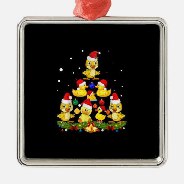 Ornamento De Metal Árvore de Natal Duck (Frente)