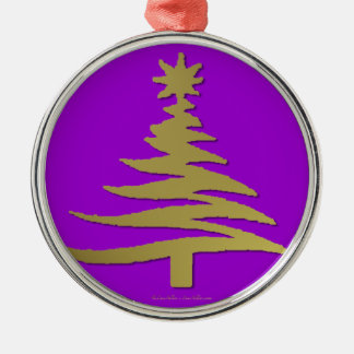 Ornamento De Metal Árvore de Natal Estêncil Dourado