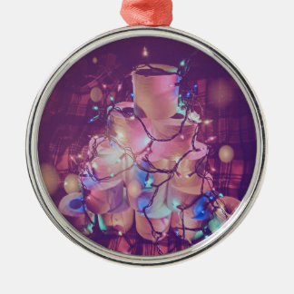 Ornamento De Metal Árvore de papel do tolíet natalino