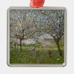 Ornamento De Metal Árvores de Apple na flor