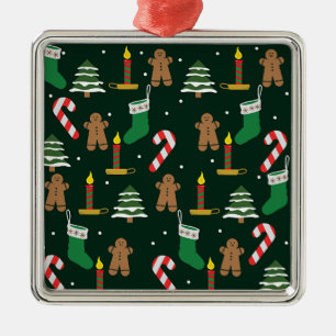 Ornamento De Metal Árvores de Natal com homens de gengibre,