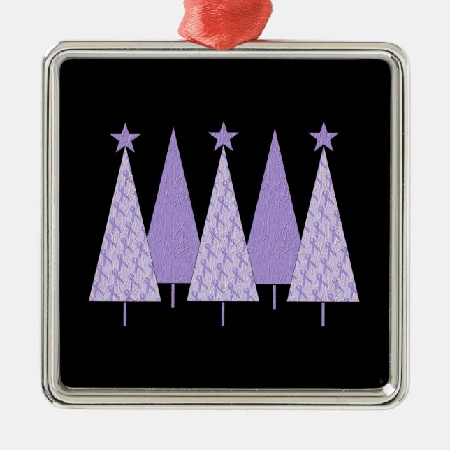 Ornamento De Metal Árvores de Natal - fita da pervinca (Frente)