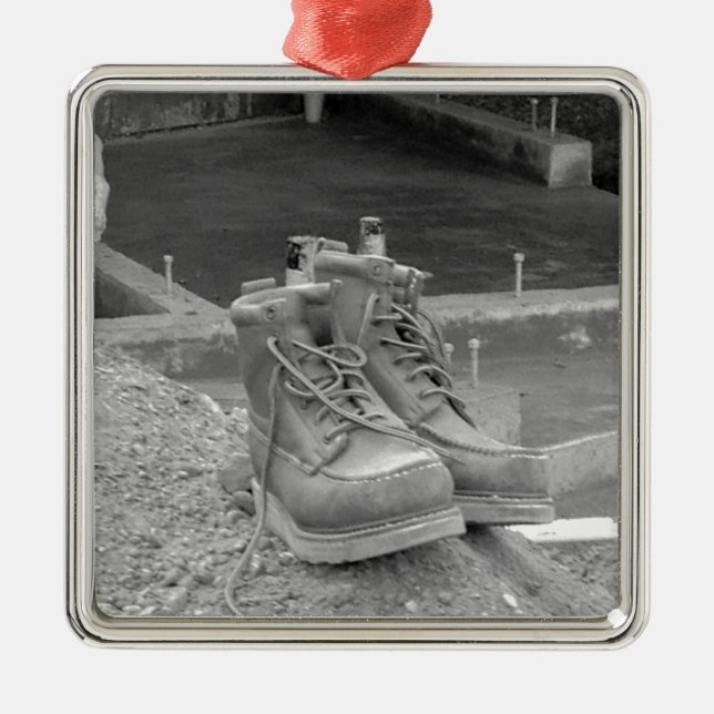 Ornamento De Metal As botas de homem de funcionamento (Frente)