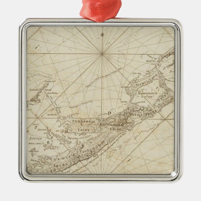 Ornamento De Metal As ilhas de Bermudas ou de verão (Frente)