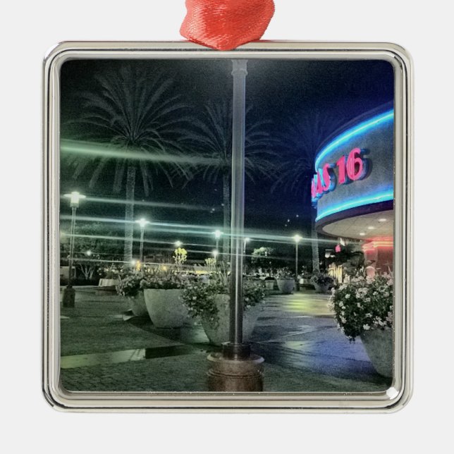 Ornamento De Metal As Luzes Brilhantes do Cinema à Noite (Frente)