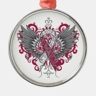 Ornamento De Metal Asas Legal do Cancer da garganta